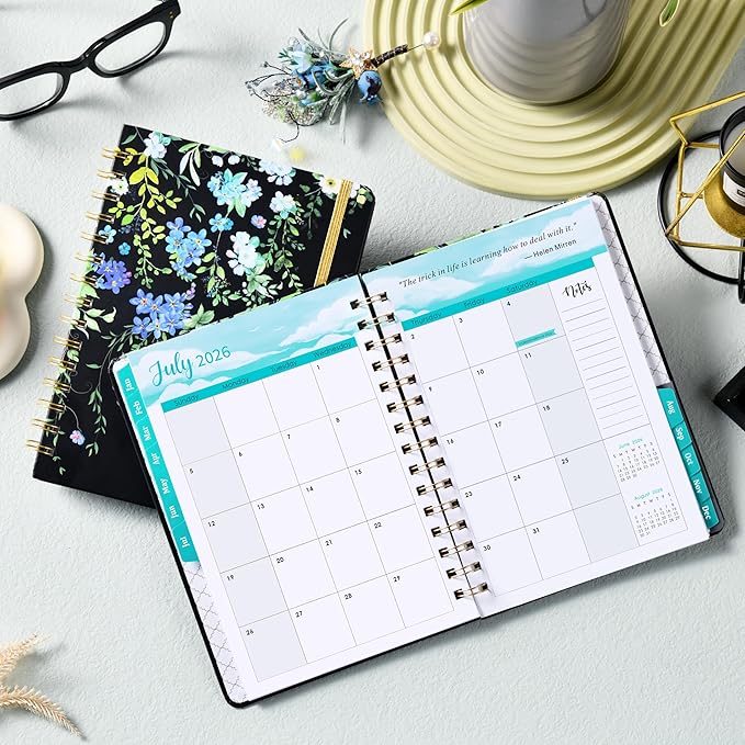 2026 Planner - Weekly & Monthly Planner/Calendar 2026, JAN. 2026 - DEC.2026, 6.4" x 8.5", with Tabs, Sturdy Cover, Premium Paper, Back Pocket, Strong Twin-wire Binding