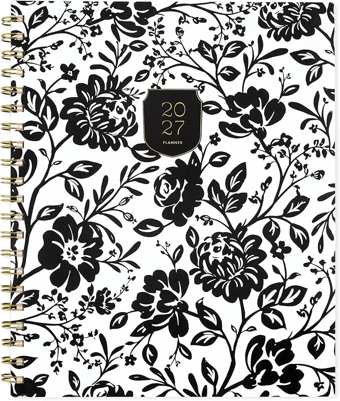 Mead Cambridge 2027 Planner, Weekly & Monthly, 8.5" x 11", Cherrywood Lane, Black Botanicals (CL22-905-27)