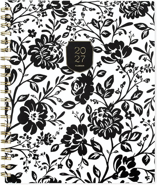 Mead Cambridge 2027 Planner, Weekly & Monthly, 8.5" x 11", Cherrywood Lane, Black Botanicals (CL22-905-27)