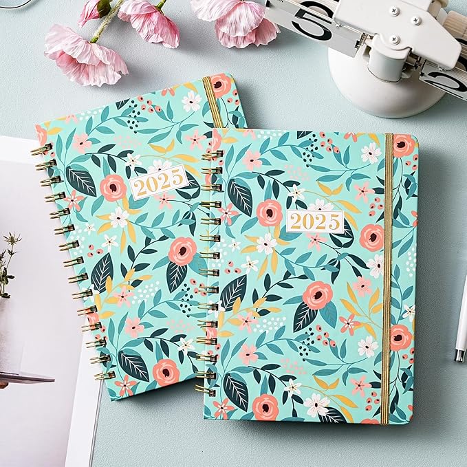 2025 Planner - 2025 Calendar/Planner Weekly and Monthly, JAN 2025 - DEC 2025, 6.3'' x 8.4'', Calendar 2025 Planner with Special Weekly Page, Green Ink Pages, Colorful Monthly Tabs, Back Pocket