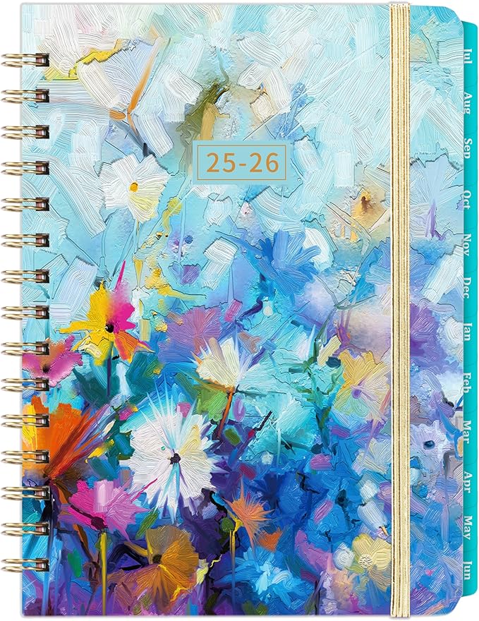 Academic Planner 2025-2026, July 2025 - June 2026, 6.3’’ × 8.4’’, 2025-2026 Academic Planner Weekly and Monthly with Tabs, Inner Pocket, Hardcover, Elastic Closure