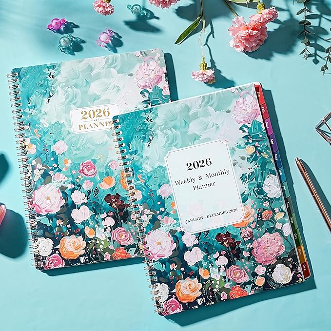 2026 Planner - JAN 2026 - DEC 2026, 9" x 11" Calendar Planner 2026, 2026 Planner Weekly and Monthly, Twin-wire Binding, Ample Writing Space