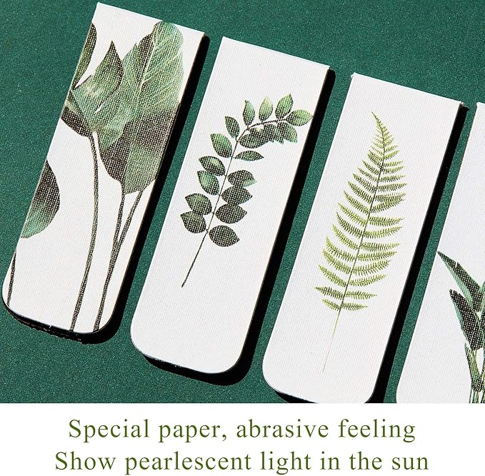 Chinco 10 Pieces Magnetic Bookmarks Clips Magnet Page Markers Assorted Book Markers Set for Women Reading Gifts(Tortoiseshell Leaf)
