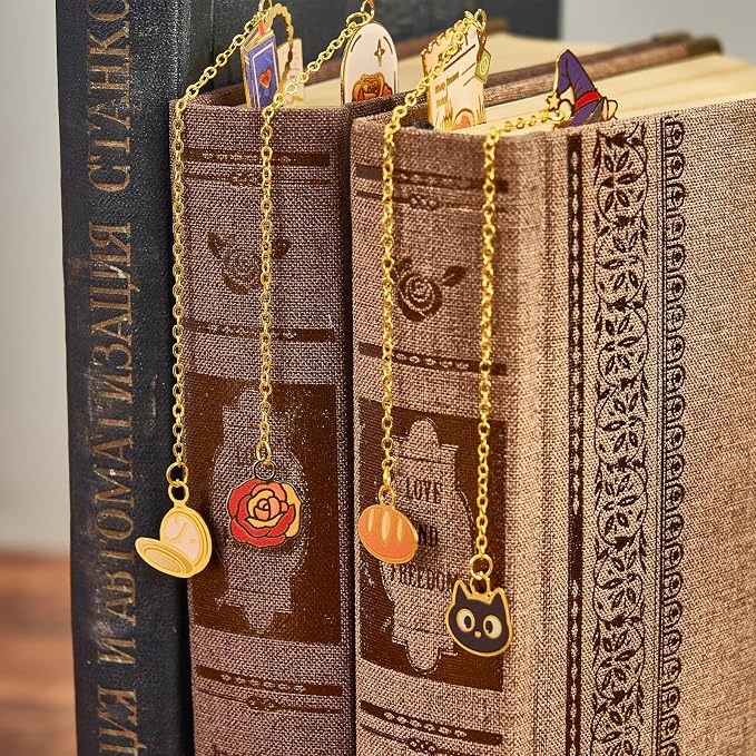 4 PCS Vintage Metal Bookmark, Hand-Drawn Book Marks for Reading Women, Book Lovers Gifts for Teachers Writer