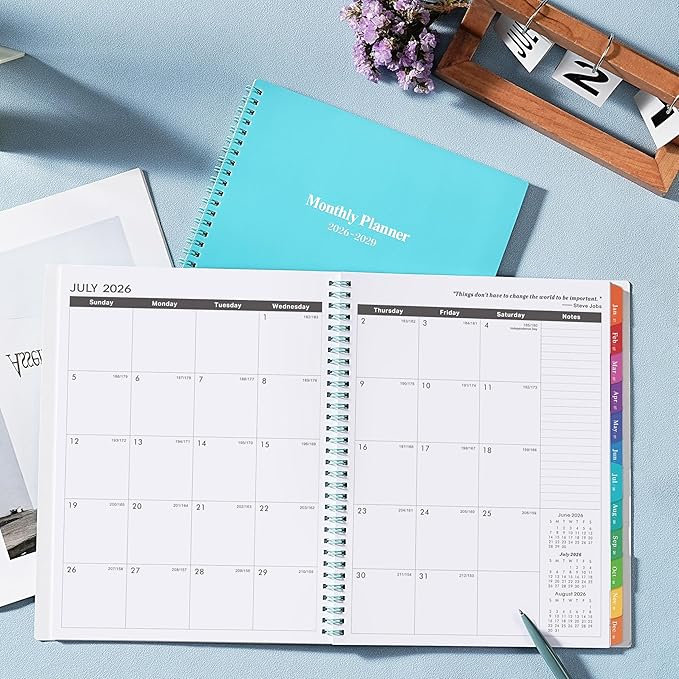 2026-2029 Monthly Planner/Calendar - 3 Year Monthly Planner 2026-2029, Jul. 2026 - Jun. 2029, 9'' x 11'', Calendar Planner with 36 Months Tabs, Double-Side, Holidays - Green