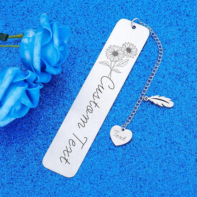 Personalized Custom Birthday Gifts for Women Birth Flower Bookmarks for Women Daughter Stepdaughter Female Friends BFF Besties Birthday Gifts for Teen Girls Valentines Sweetest Day Gifts for Women