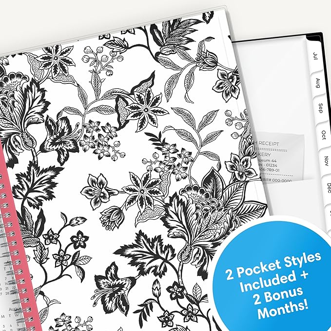 Blue Sky 2025-2026 Weekly and Monthly Academic Year Planner Calendar, July 2025 - June 2026, 8.5" x 11", Flexible Cover, Wirebound, Storage Pocket, Analeis