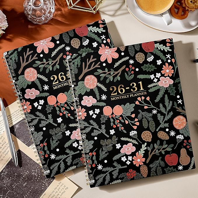 2026-2031 Monthly Planner - 5 Year Planner/Calendar, 5 Year Calendar 2026-2031 Monthly Planners with Tabs, Jul. 2026 - Jun. 2031, 9" x 11", Twin-Wire Binding, Double-Side Pocket - Pinecone