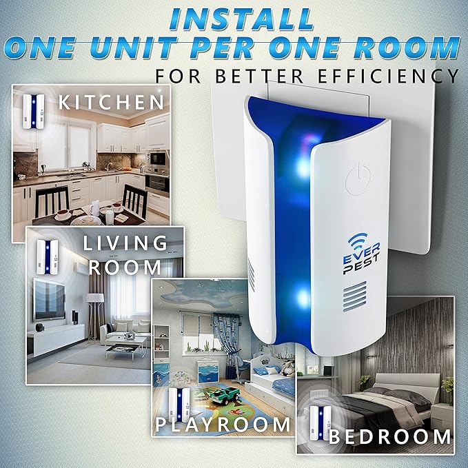 Ultrasonic Pest Repeller Plug in 1 Pack- Electronic and Electromagnetic Insect Control Defender - Roach Bed Bug Mouse Rodent Mosquito Bat Cockroach Fiel 1611