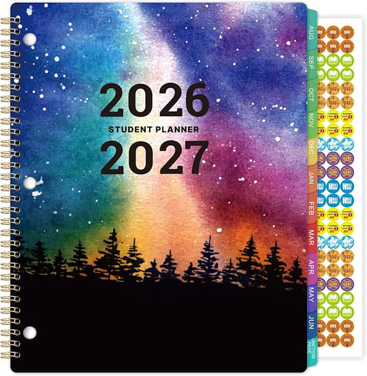 Student Planner 2026-2027 - School Planner 2026-2027, August 2026 - June 2027, 8.5" x 11", Monthly and Weekly Calendar for Middle or High School