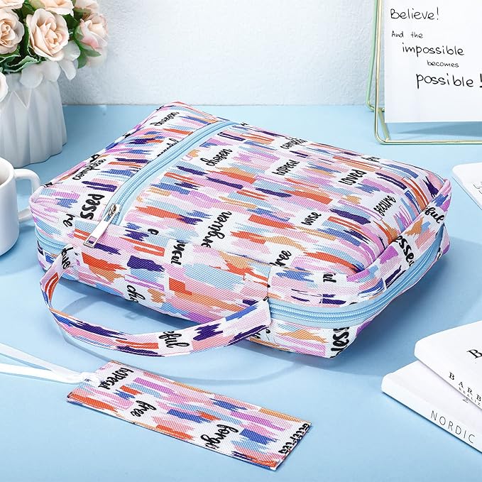 Laumoi Bible Cover Case for Women 10'' Floral Bible Cover Case Women Portable Protective Bag for Bible Study Supplies(Positive Style)