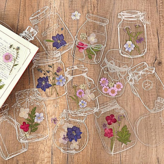 40Pcs DIY Bookmarks Kit, Transparent Dried Flower Bookmark, Filling Bookmarks with Flowers, 20 Styles Handmade DIY Bookmark Comes with 48Pcs Tab to Make Easier (Style 2)