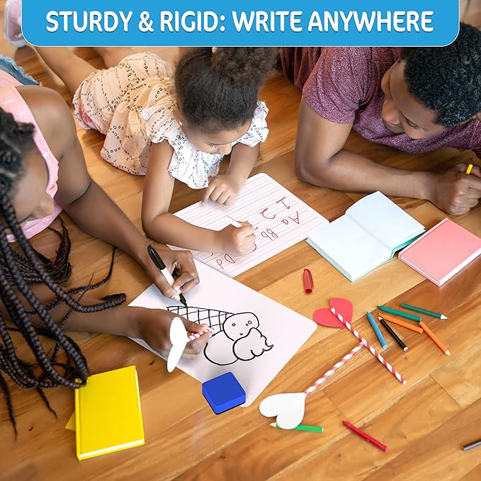 5 Pack 9x12 Small White Board for Students - Double Sided Small Dry Erase Boards - Personal Mini Whiteboard - Smal Whiteboards - Individual Dry Erase Board Kids - Mini White Boards for Classroom