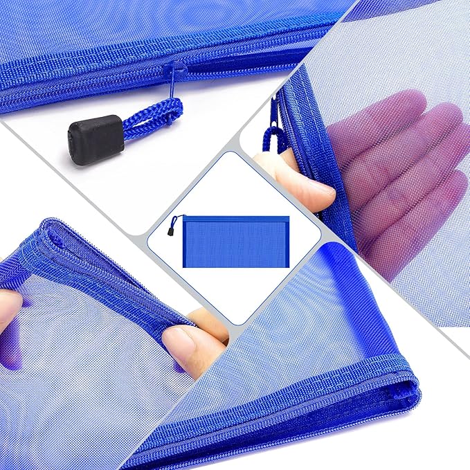 20 Pack Multicolored Zipper Mesh Pouch, Zipper Pencil Pouches Pen Bags, Multipurpose Travel Bags for Cosmetic School Office Supplies and Travel Accessories, 10 Colors (Assorted F)