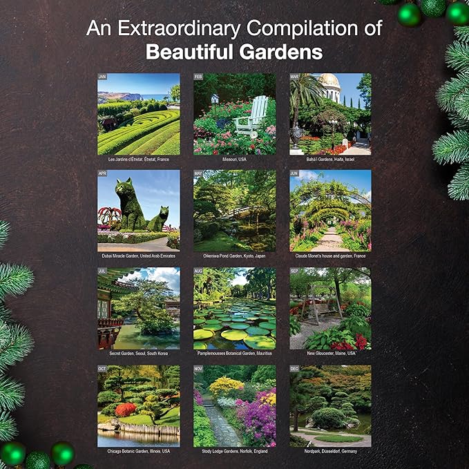MICASA PRESS Gardens 2026 Wall Calendar 12 Month | 12" x 24" Open | Thick & Sturdy Paper | Giftable | Nature Calendar 2026