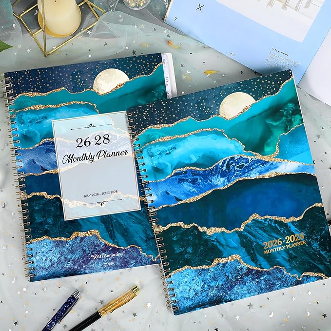 Monthly Planner/Calendar 2026-2028 - 2 Year Monthly Planner 2026-2028, 9" × 11", Jul 2026 - Jun 2028, 24 Months, Tabs, Twin-Wire Binding, Holidays, Notes Pages