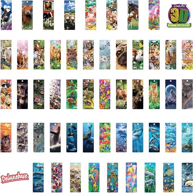 3D LiveLife Bookmark - Wonders of The Reef from Deluxebase. Cute Lenticular Coral Reef Page Marker. Animal Themed Accessories for Book Lovers. Small Gifts for Men, Women, Writers and Teachers.