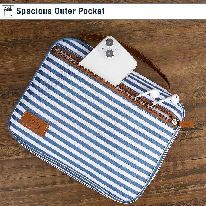 Mr. Pen- Bible Cover Case, Carrying Book Case with Durable Handle and Zippered Pocket, Bible Protective Church Bag for Men & Women, Christian Gifts, Blue Stripes