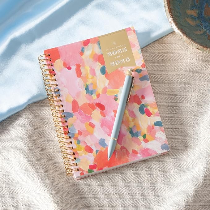 Blue Sky Day Designer 2025-2026 Weekly and Monthly Academic Year Planner Calendar, July 2025 - June 2026, 5" x 8", Flexible Cover, Wirebound, Storage Pocket, Includes Stickers, Smitten