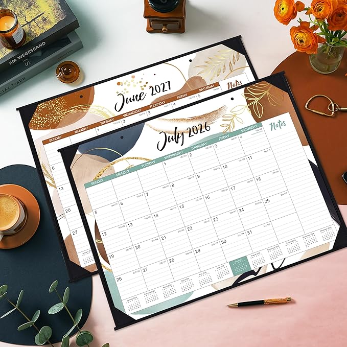 2026-2027 Desk Calendar - Large Desk Calendar 22'' x 17'', Jul 2026 - Dec 2027, 18 Months Calendar 2026-2027, Desk Pad, Large Ruled Blocks, Notes Section, Great Desk/Wall Calendar Organizer