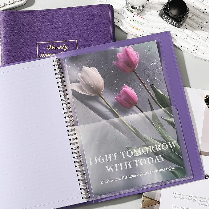 2026 Weekly Appointment Book - Daily Planner 2026 from January 2026 - December 2026, 8.5" x 11", 15-Minute Interval, Flexible Leather Cover, 12 Monthly Tabs, Back Pocket