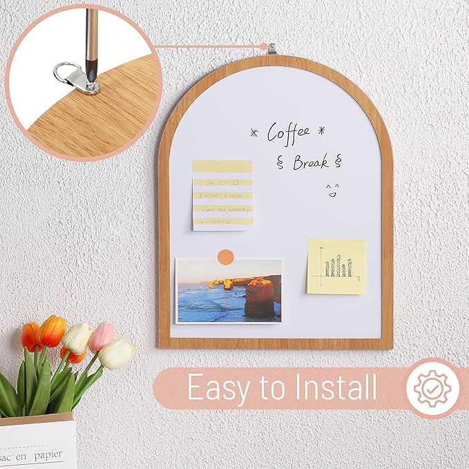 Mr. Pen Dry Erase Board, 16" x 12", Wooden Frame, Boho Design, Mini White Board for Kids & Students, Small Dry Erase Board