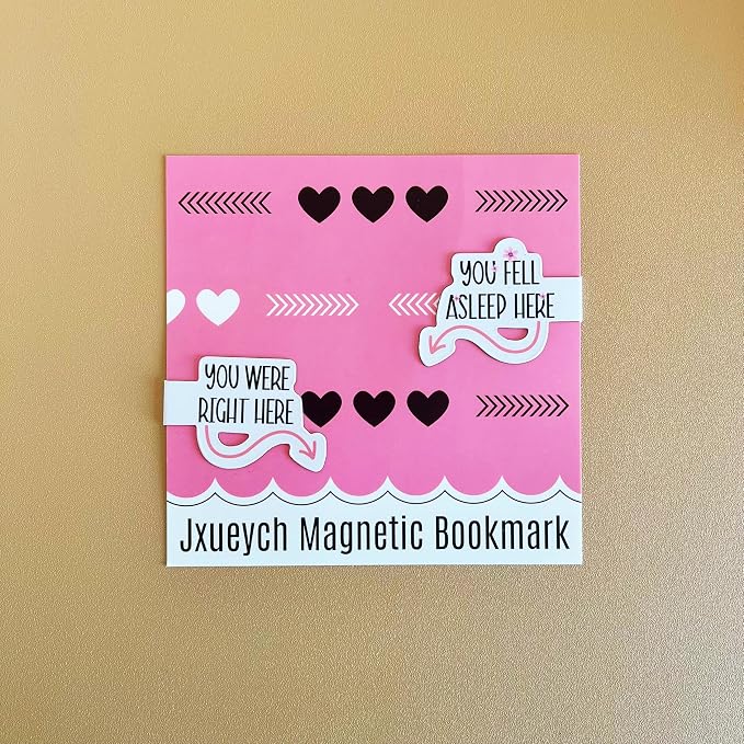 2 Pcs Water-Resistant Magnetic Bookmarks for Book Lovers, Bookworm, Page Markers for Students Teachers Reading (You Fell Asleep Here & You were Right Here)