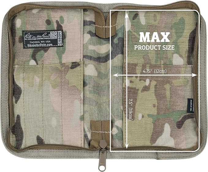 Rite in the Rain Weatherproof CORDURA Fabric Notebook Cover, 5 1/2" x 8 1/2", MultiCam Cover (No. C980M)
