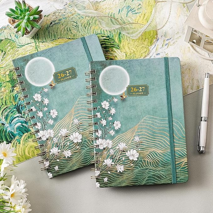 Planner 2026-2027 - JUL. 2026 - JUN. 2027, 2026-2027 Planner Weekly and Monthly, 26-27 Academic Planner, Weekly and Monthly Planner with Colorful Tabs, Premium Paper, Twin-wire Binding - Hardcover (6.4" x 8.5", Green, Back Pocket)