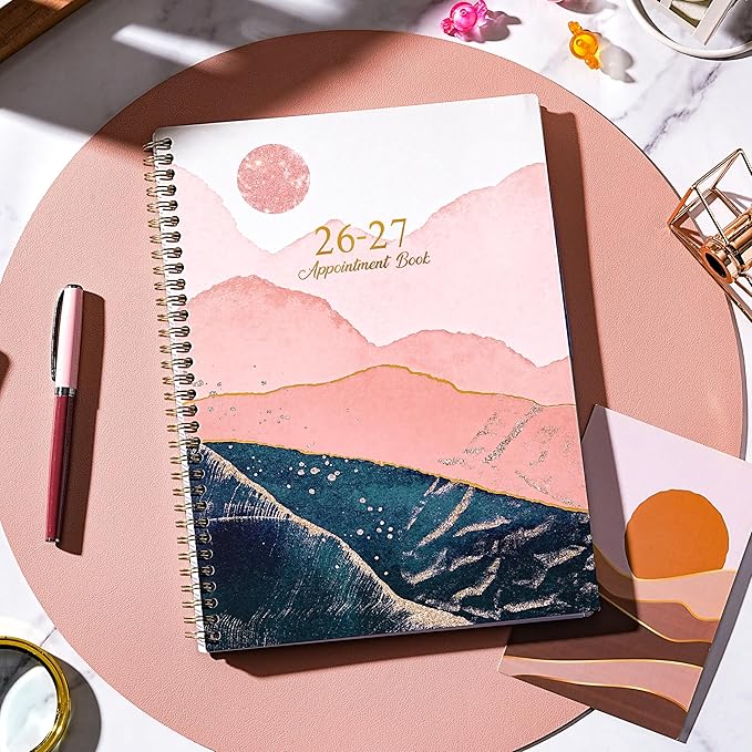 Appointment Book 2026-2027 - Appointment Book from Jul. 2026 - Jun. 2027, 2026-2027 Appointment Planner with 30-Minute Increments, 9" x 11", Twin-Wire Binding + Colorful Tabs + Pocket