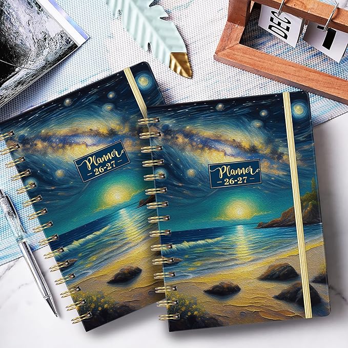 2026-2027 Planner - 8.4"x 6.3" Planner Weekly and Monthly 2026-2027, from JULY 2026 to JUNE 2027, Academic Planners 26-27with Tabs, Twin-Wire Binding, Inner Pocket, Thick Paper - Dreaming Sea
