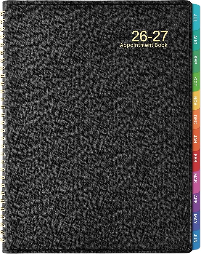 2026-2027 Appointment Book/Planner - 53 Weeks Daily Planner 2026-2027, July 2026 - June 2027, 9" x 11" Daily Hourly Planners with 15-Minute Increments, Flexible & Soft Cover