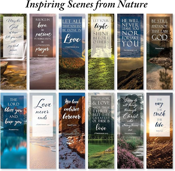 Bible Verse Bookmarks with Full Scripture - Pack of 48