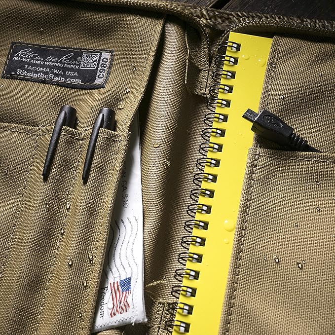 Rite in The Rain Weatherproof Cordura Fabric Notebook Cover, 5.5" x 8.5", Tan Cover (No. C980)