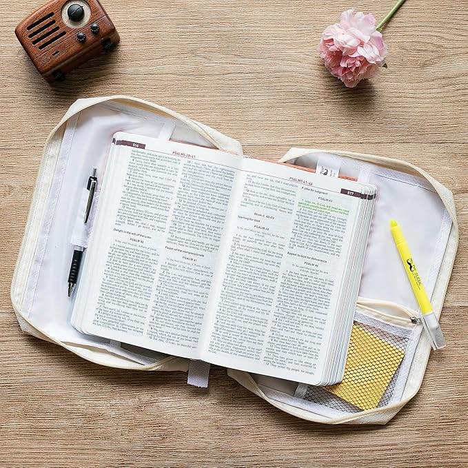 Mr. Pen- Bible Cover Case, Carrying Book Case with Durable Handle, Bible Protective Church Bag for Men & Women, Christian Gifts, Spring Blooms