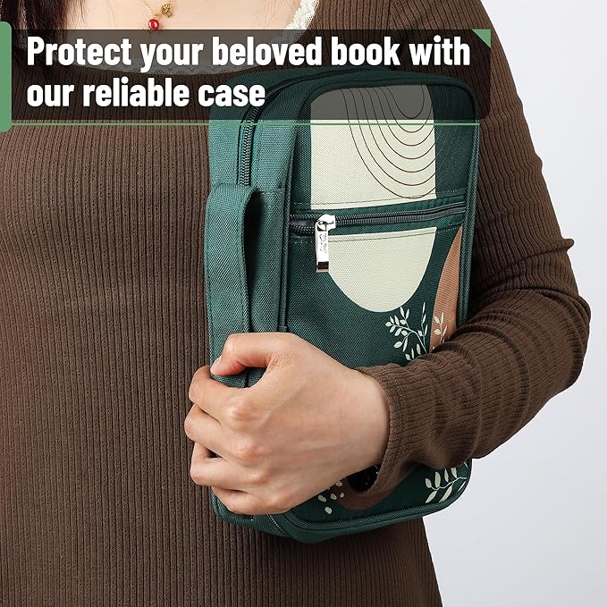 Mr. Pen- Bible Cover Case, Carrying Book Case with Durable Handle and Zippered Pocket, Bible Protective Church Bag for Men & Women, Christian Gifts, Dark Green