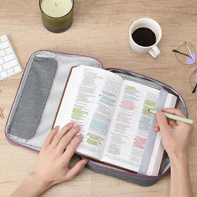 Mr. Pen- Bible Cover Case, Carrying Book Case with Durable Handle, Bible Protective Church Bag for Men & Women, Christian Gifts, Gray