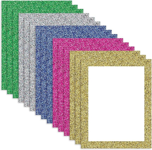 BAZIC Products 11in x 14in White Poster Board with Glitter Frame, 5 Count, for School Projects Displays, 3 Pack