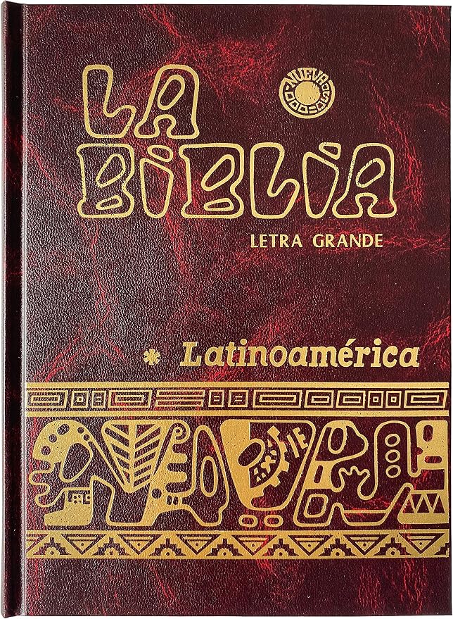 La Biblia Catolica Latinoamericana Letra Grande Edicion Cartone en Español con Señalador Biblico - The Latin American Catholic Bible Spanish Edition with Bookmarks (Red)