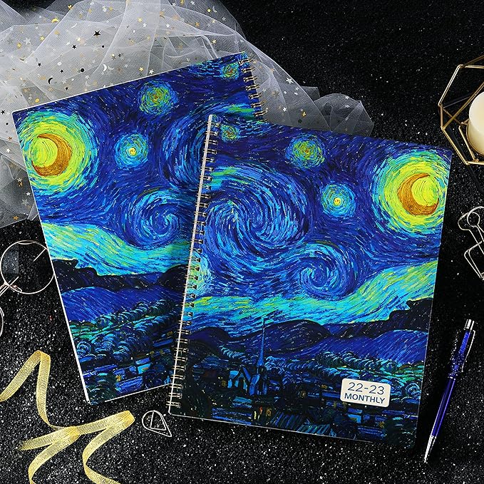 2022-2023 Monthly Planner/Calendar - 18 Monthly Planner 2022-2023, Jul 2022 - Dec 2023, 6'' x 3.8'', 13 Note Pages, Monthly Tabs, Strong Twin-Wire Binding, Two-Side Pocket, Holidays Reminder