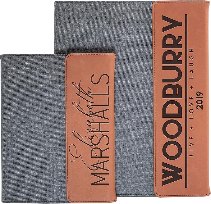 Personalized Portfolio Padfolio, Business Portfolio w Magnetic Closure Organizer Folder Leather/Canvas, Custom Notepad Holder for Resume, Professional Business Gifts | 3 Colors - 6 Designs - 9 x 12