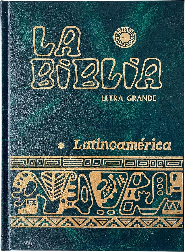 La Biblia Catolica Latinoamericana Letra Grande Edicion Cartone en Español con Señalador Biblico - The Latin American Catholic Bible Spanish Edition with Bookmarks (Green)