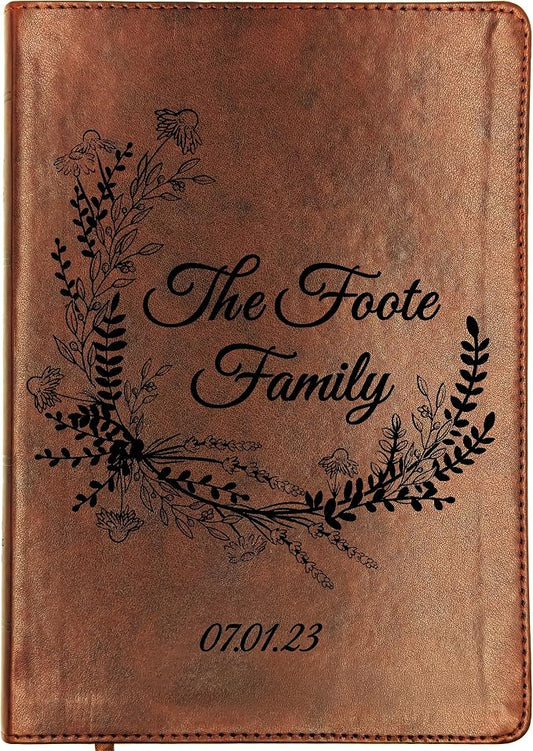Personalized ESV Bible, Wide Margin, Custom Holy Bible, English Standard Version (Wreath Family Name)
