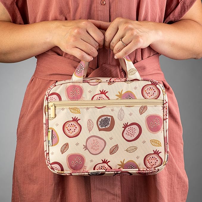 DiverseBee Bible Cover with Handles, Zippered Bible Carrying Case for Women and Girls, Bible Tote Bag for Kids, Book Cover Accessories, Christian Gifts 7.5 x 10 x 2.5in (Pomegranate)