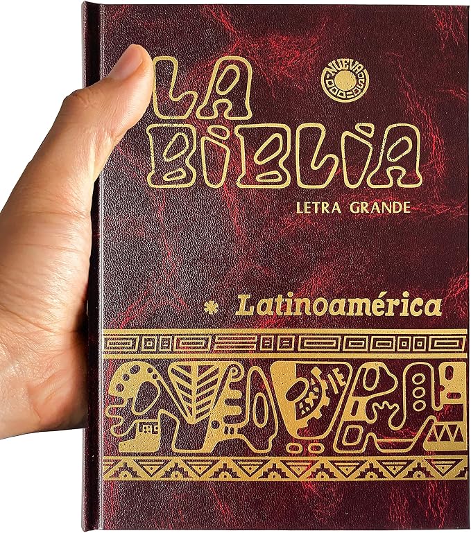 La Biblia Catolica Latinoamericana Letra Grande Edicion Cartone en Español con Señalador Biblico - The Latin American Catholic Bible Spanish Edition with Bookmarks (Red)