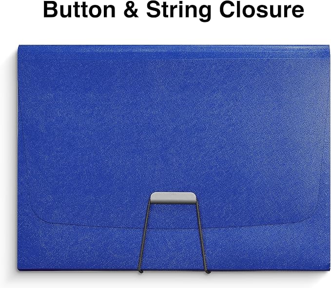 Staples Reinforced Accordion File, 13‑Pocket Expanding Organizer, Letter Size, Durable Poly Construction, Blue