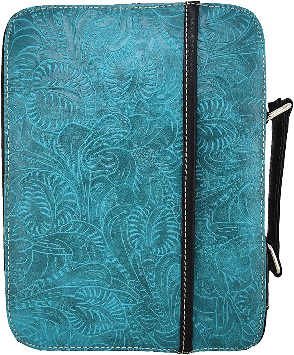 Western Style Embroidered Verse Scripture Bible Cover Book Bibles Carrying Case for Women Extra Strap Purse Messenger Bag