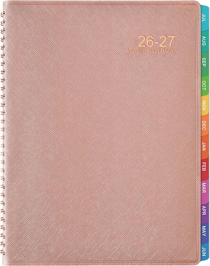 2026-2027 Appointment Book/Planner - 53 Weeks Daily Planner 2026-2027, July 2026 - June 2027, 9" x 11" Weekly Appointment Book with 15-Minute Increments, Flexible & Soft Cover