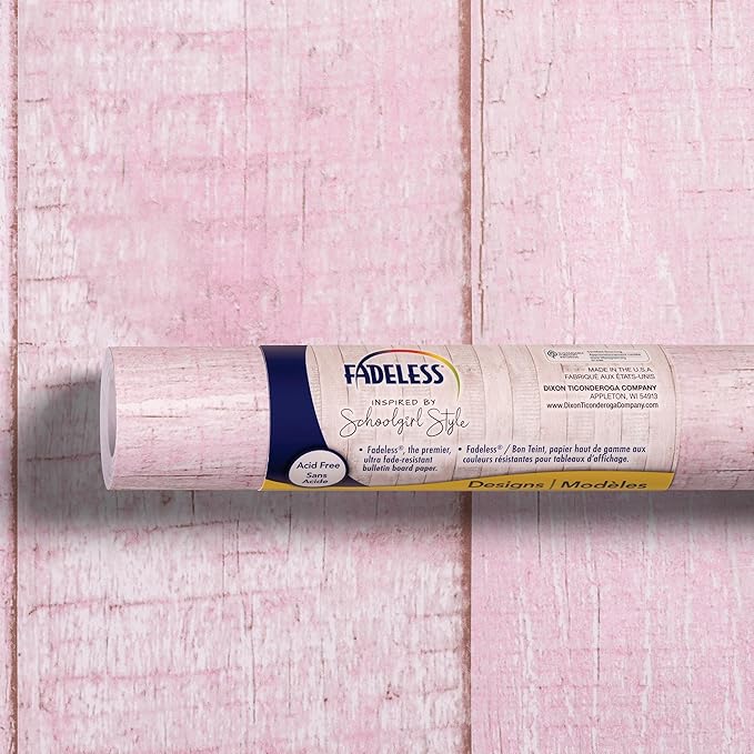 Fadeless Schoolgirl Style Bulletin Board Paper, Southern Charm in Pink, 47.25" x 50', 1 Roll