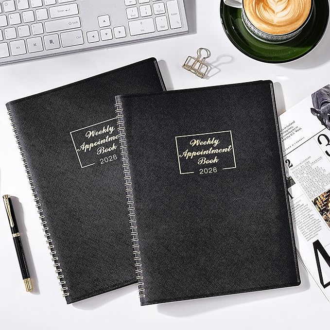 2026 Weekly Appointment Book - Daily Hourly Planner 2026 from January 2026 - December 2026, 8.5" x 11", 15-Minute Interval, Monthly Tabs, Leather Cover, Perfect for Your Life